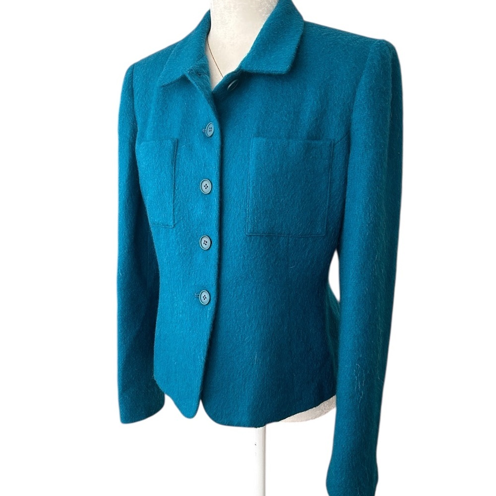 Jones New  Fuzzy Mohair Wool Jacket Blazer size 10 ( like medium) - Picture 11 of 15